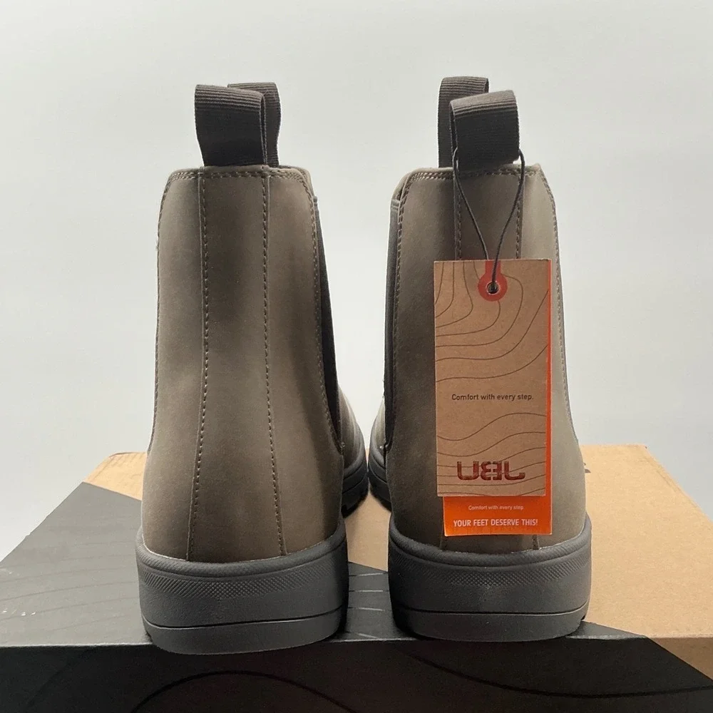JBU Men Kerry N5KER34 Brown Chelsea Ankle Boots Pull On Rugged Sole NIB